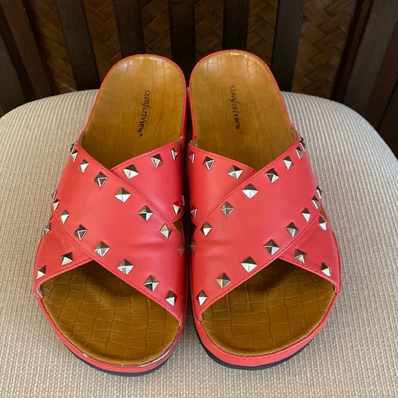 COMFORTVIEW - Gia Studded Sandal Coral 11W - Picture 2 of 7